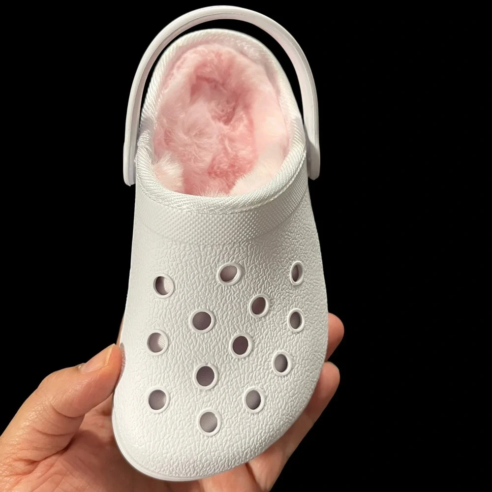 Skechers Toddler Girls Faux‎ Fur Lined Clog Size 8-10 Pink Lavander White